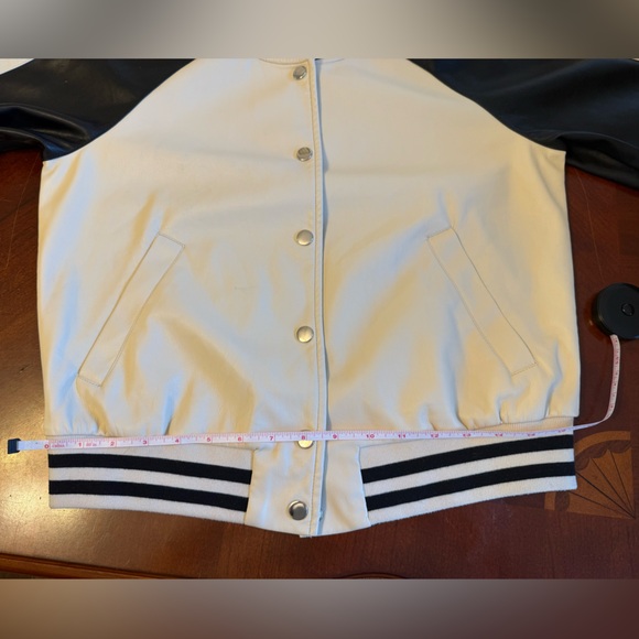By Anthropologie Colorblock Faux Leather Bomber Jacket - Picture 14 of 16